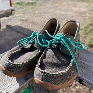 Twisted X Canvas Moccasins- 4 1/2M